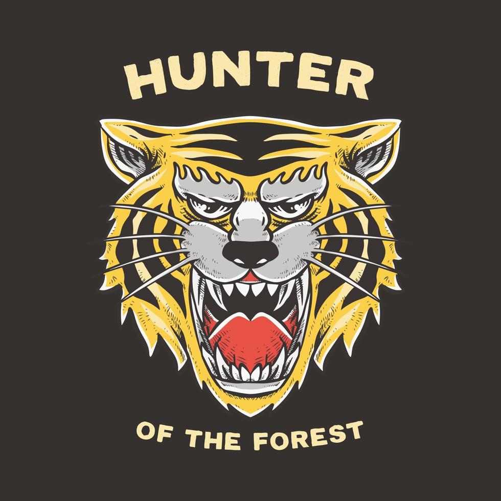 tiger head illustration vector