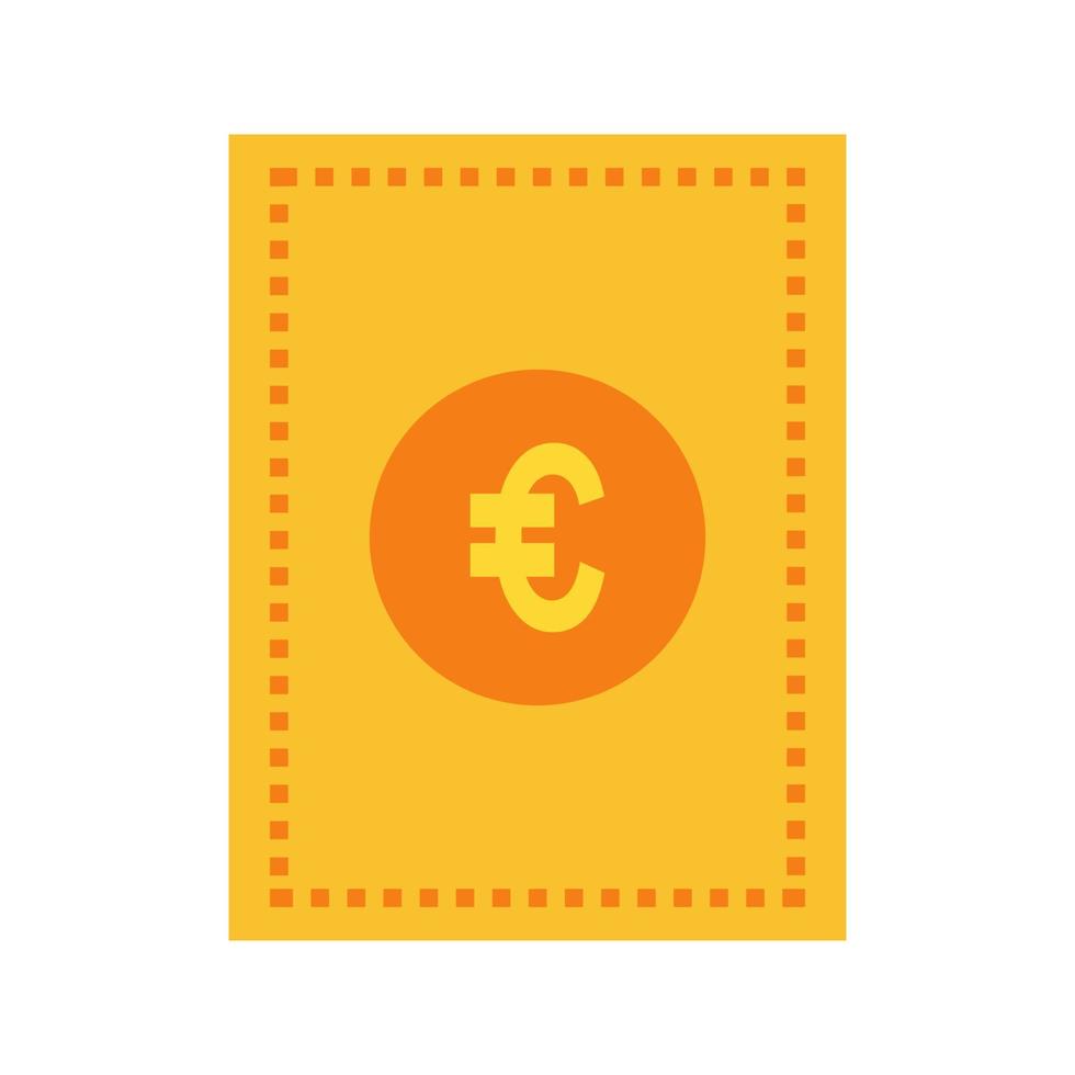 icono de línea de billete de euro vector