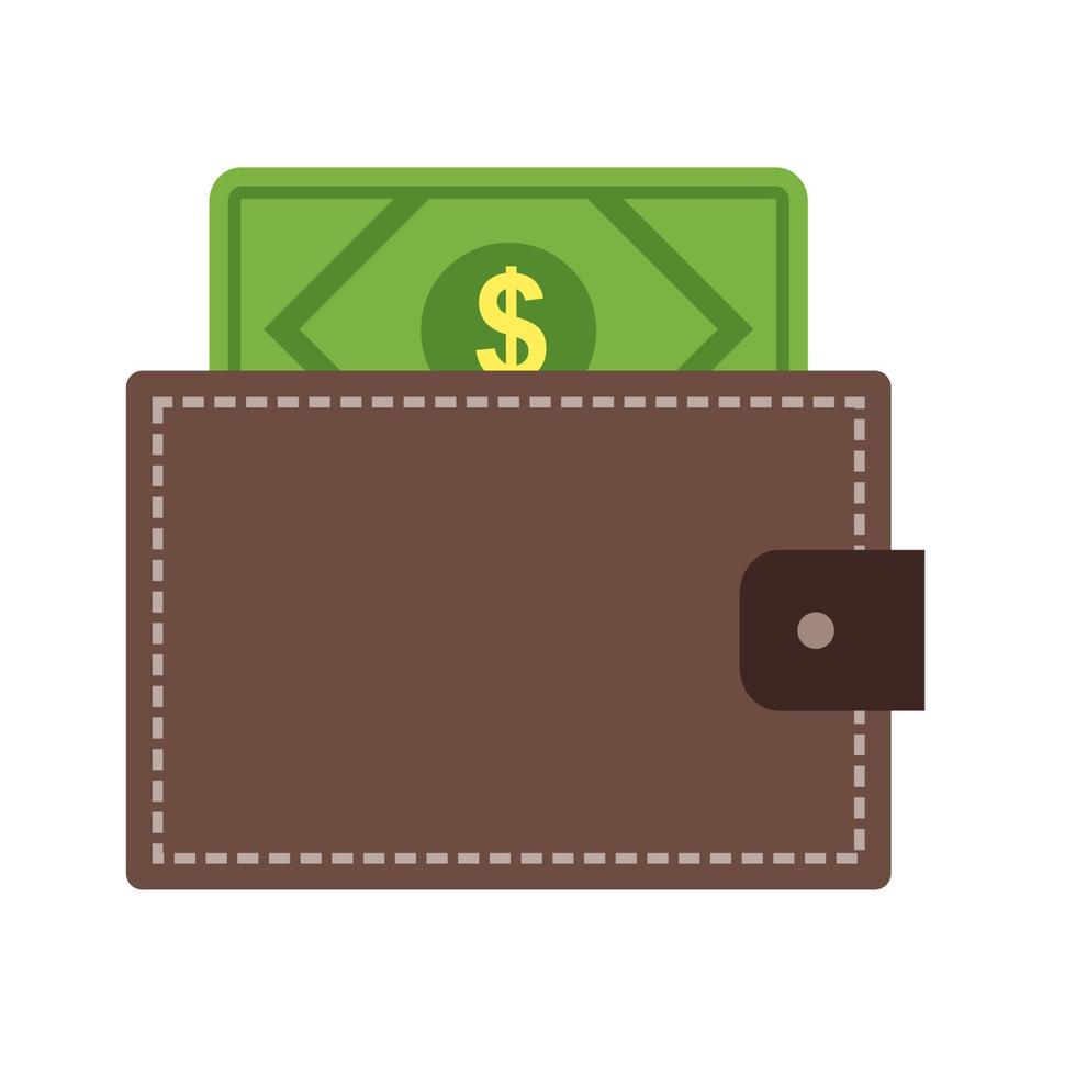 icono de línea de dinero en billetera vector