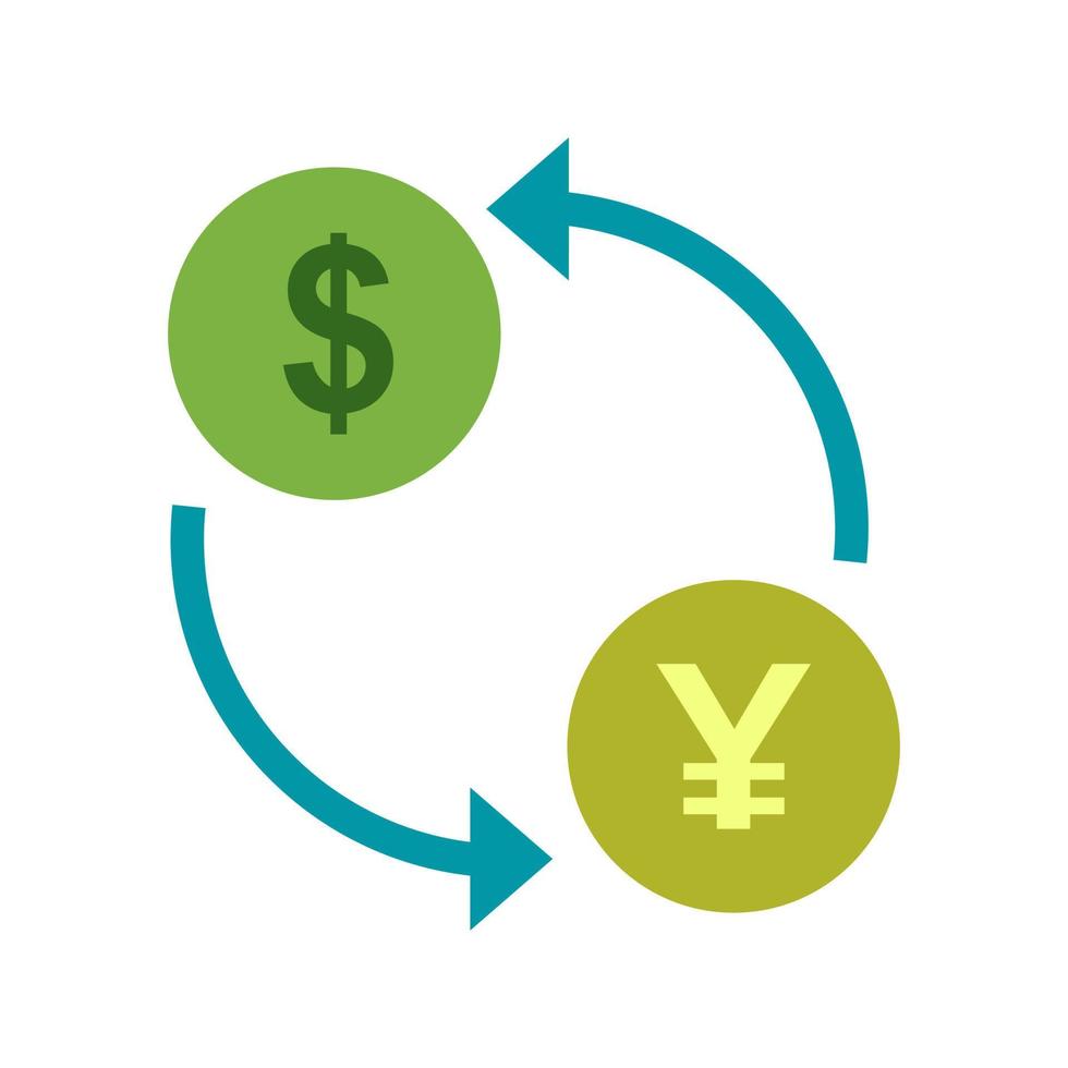 Dollar to Yen Convert Line Icon vector