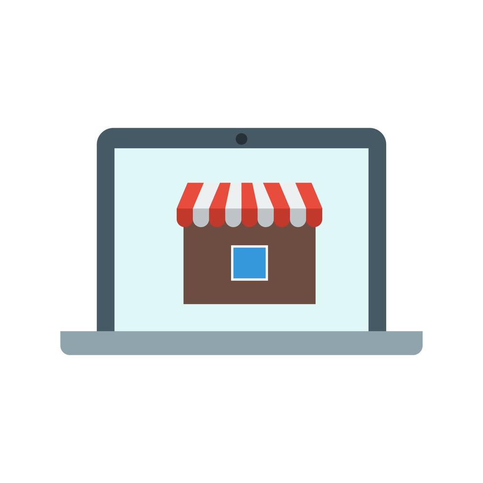 icono de línea de tienda web vector