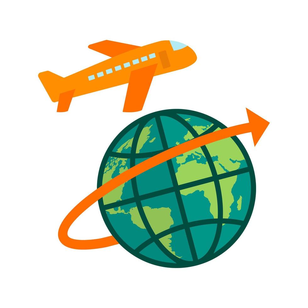 icono de línea de vuelos globales vector