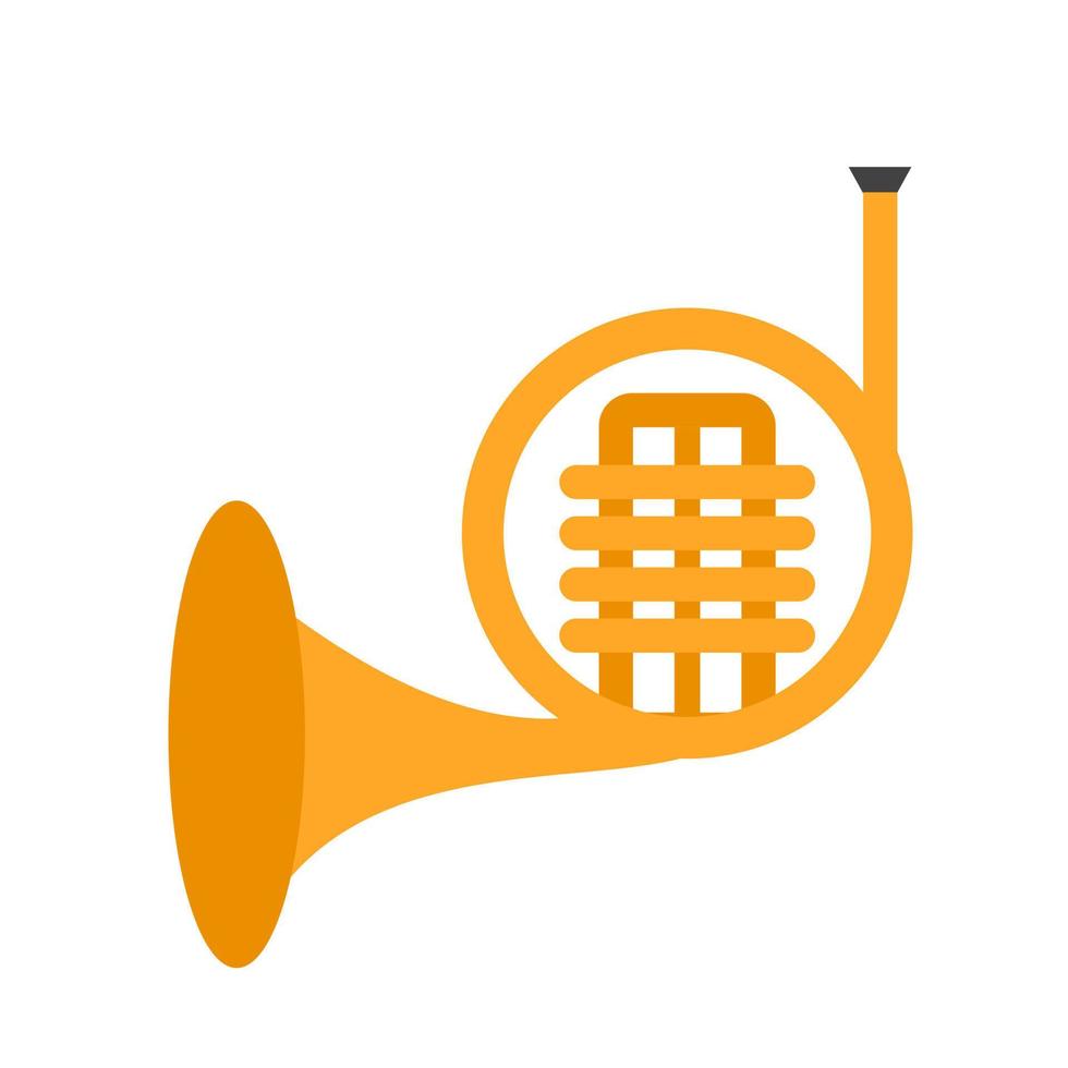 French Horn Line Icon vector