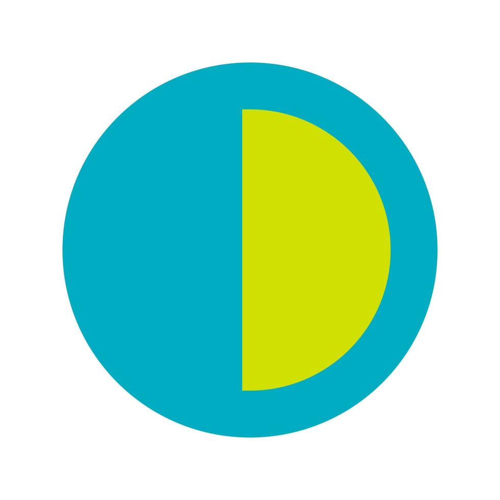 Half Pie Chart Line Icon vector