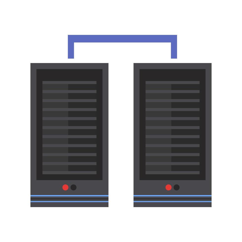 Processors Connected Line Icon vector