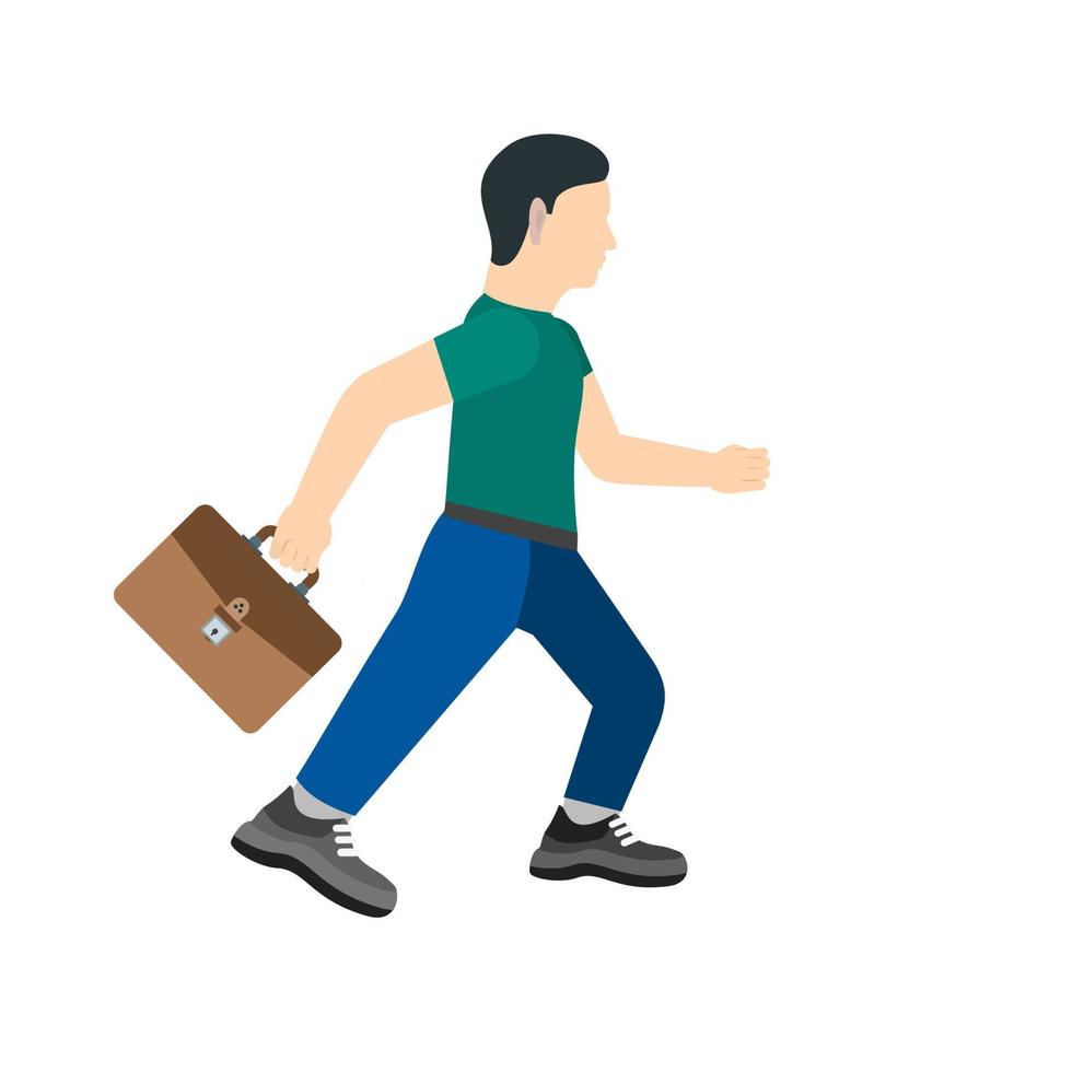 Running with Briefcase Line Icon vector