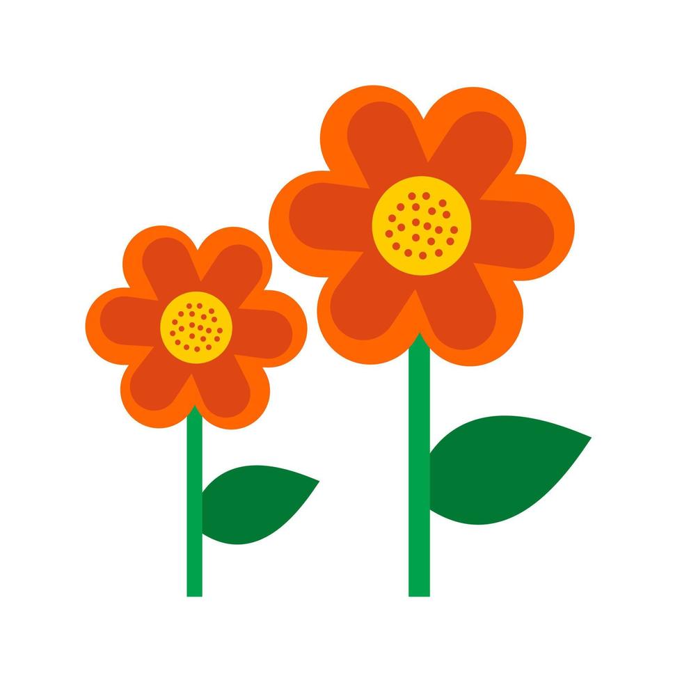 icono de línea de flores vector