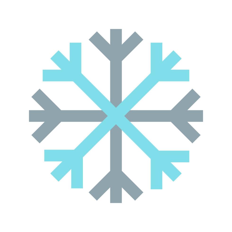 icono de línea de copo de nieve vector