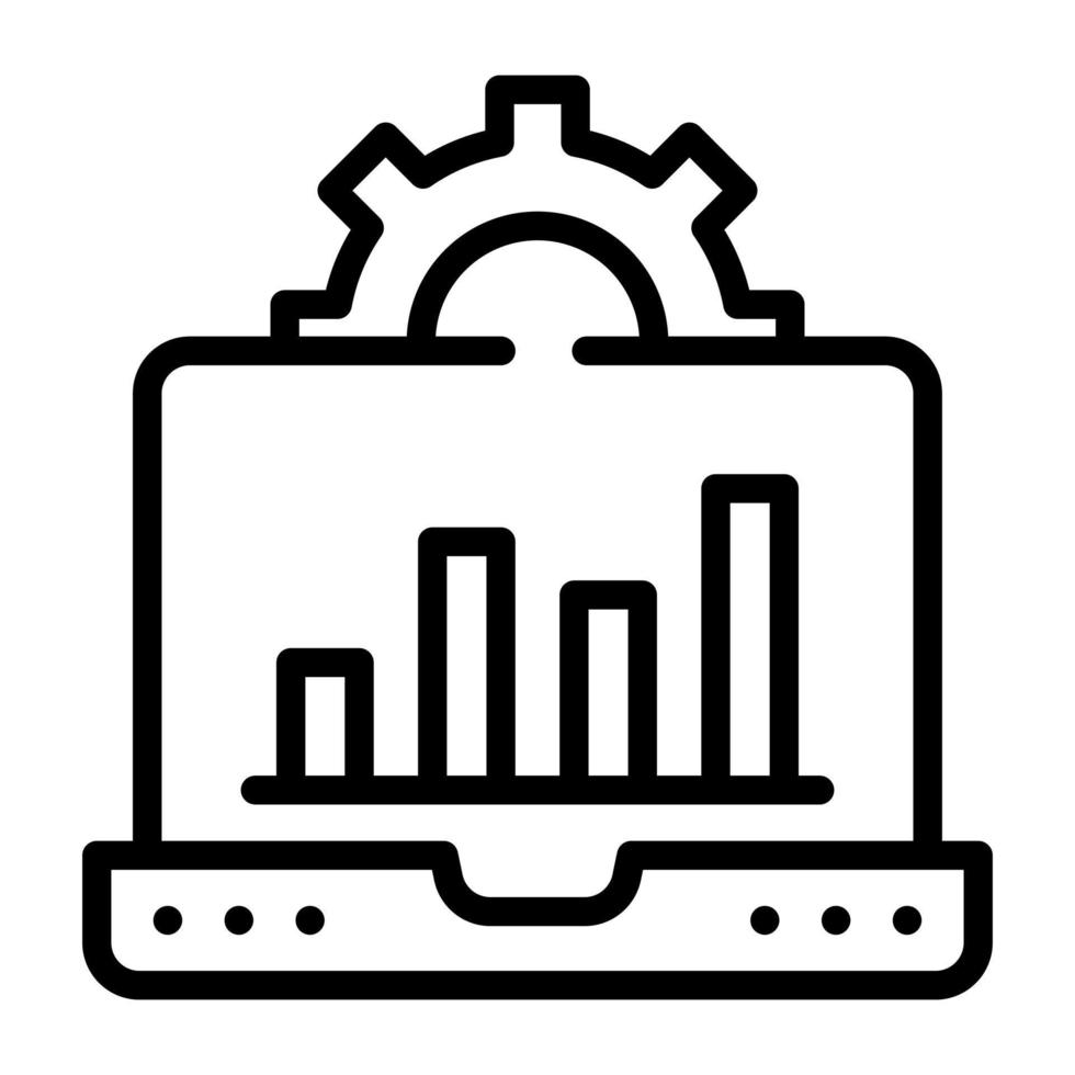 An editable linear icon of data setting vector