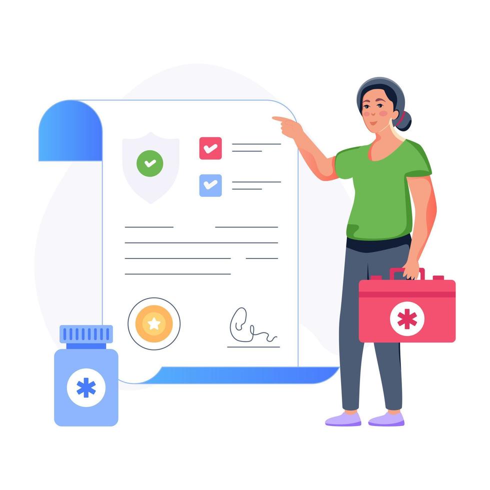An illustration of medical insurance in flat style vector