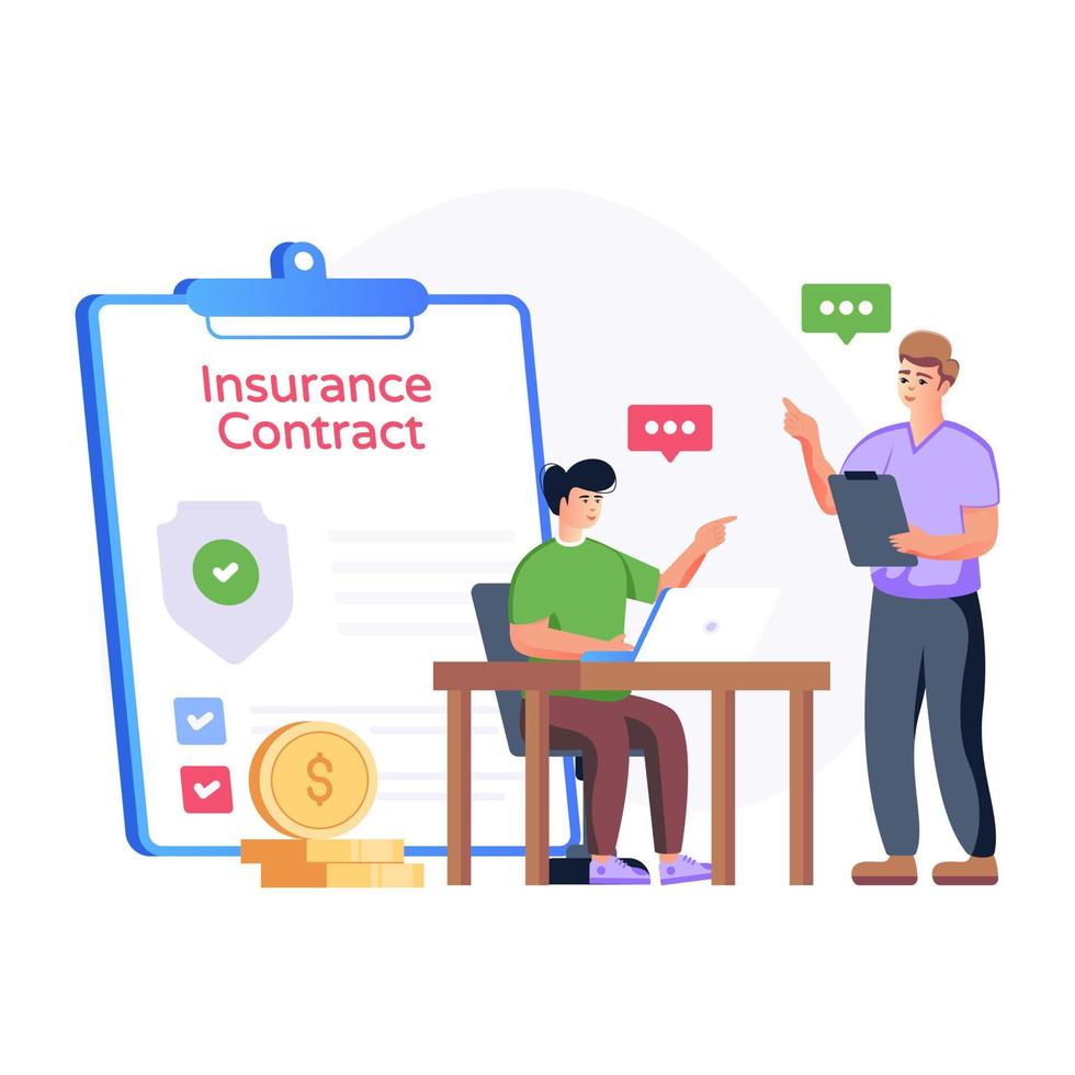 Modern flat illustration of insurance agent vector