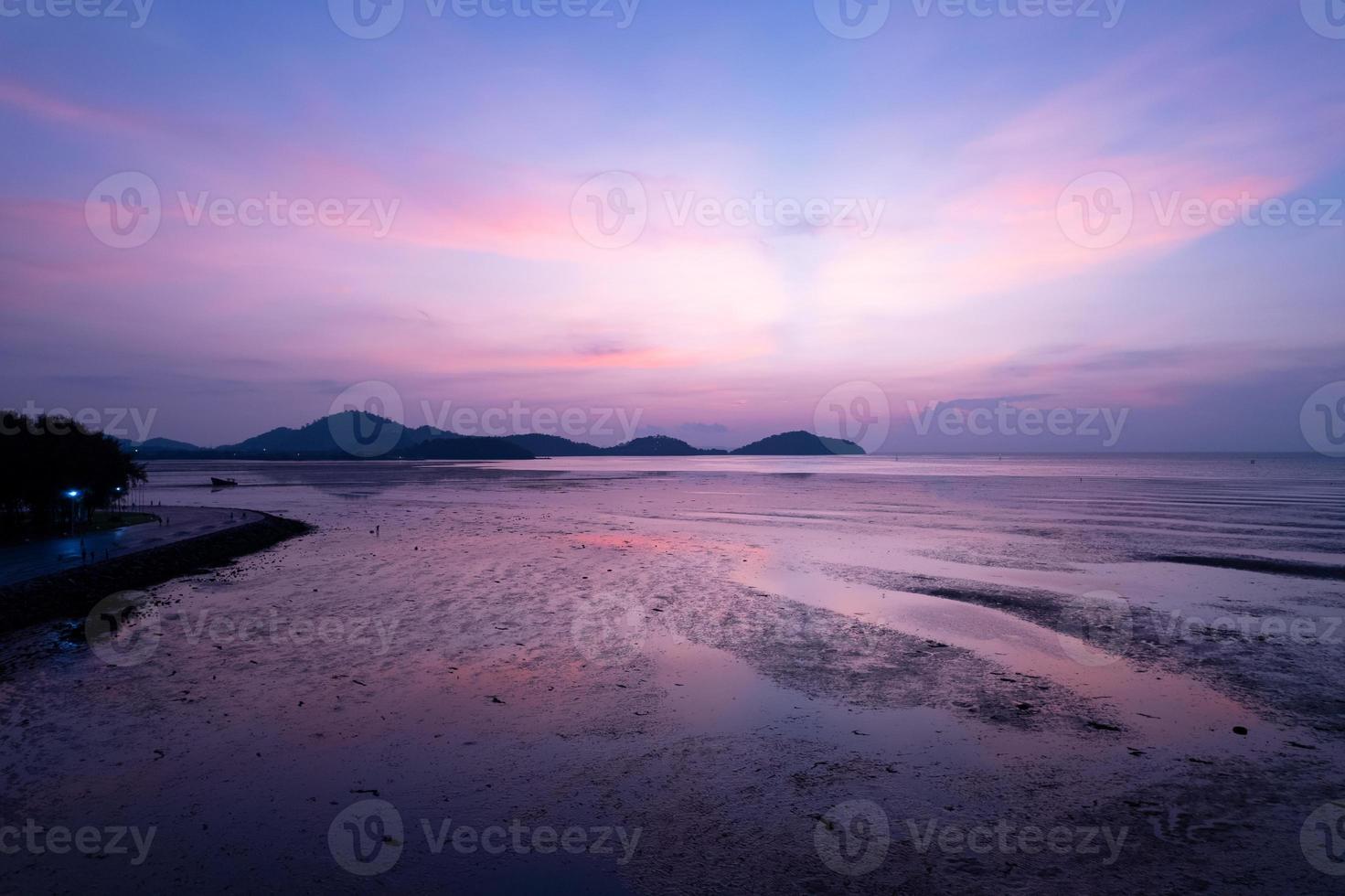 Aerial view Sunset or sunrise sky clouds over sea sunlight in Phuket Thailand Amazing nature landscape seascape High angle view photo