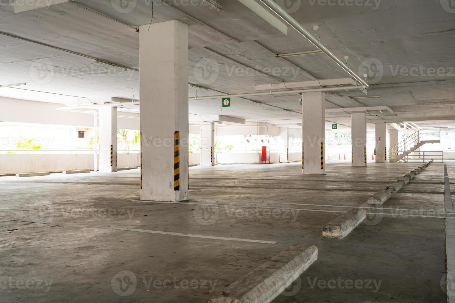 Parking garage department store interior Empty parking lot or garage interior Business building office photo
