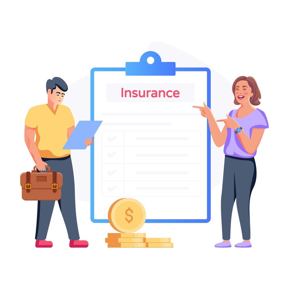 A well-designed flat illustration of business insurance vector