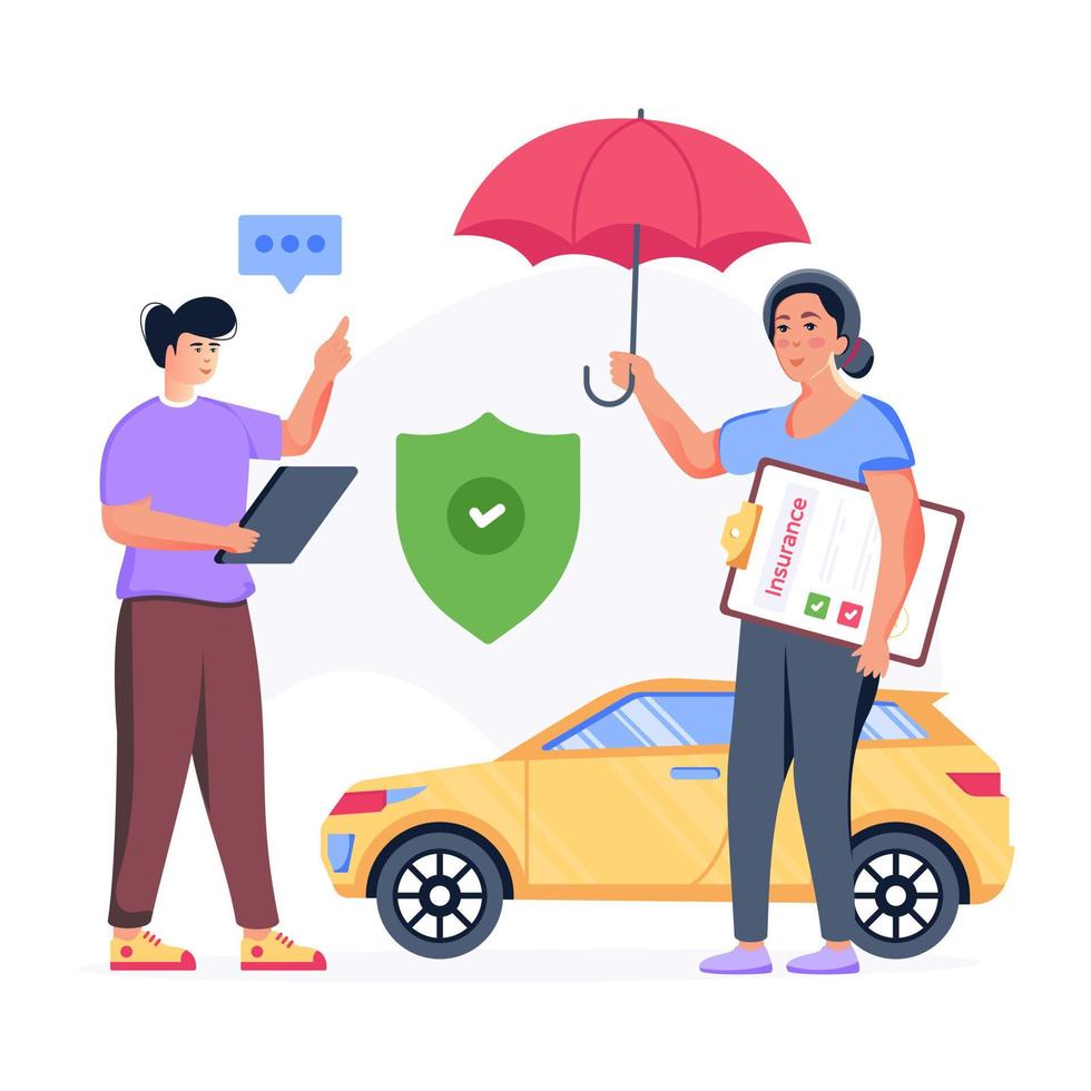 Download premium illustration of auto insurance, flat design vector