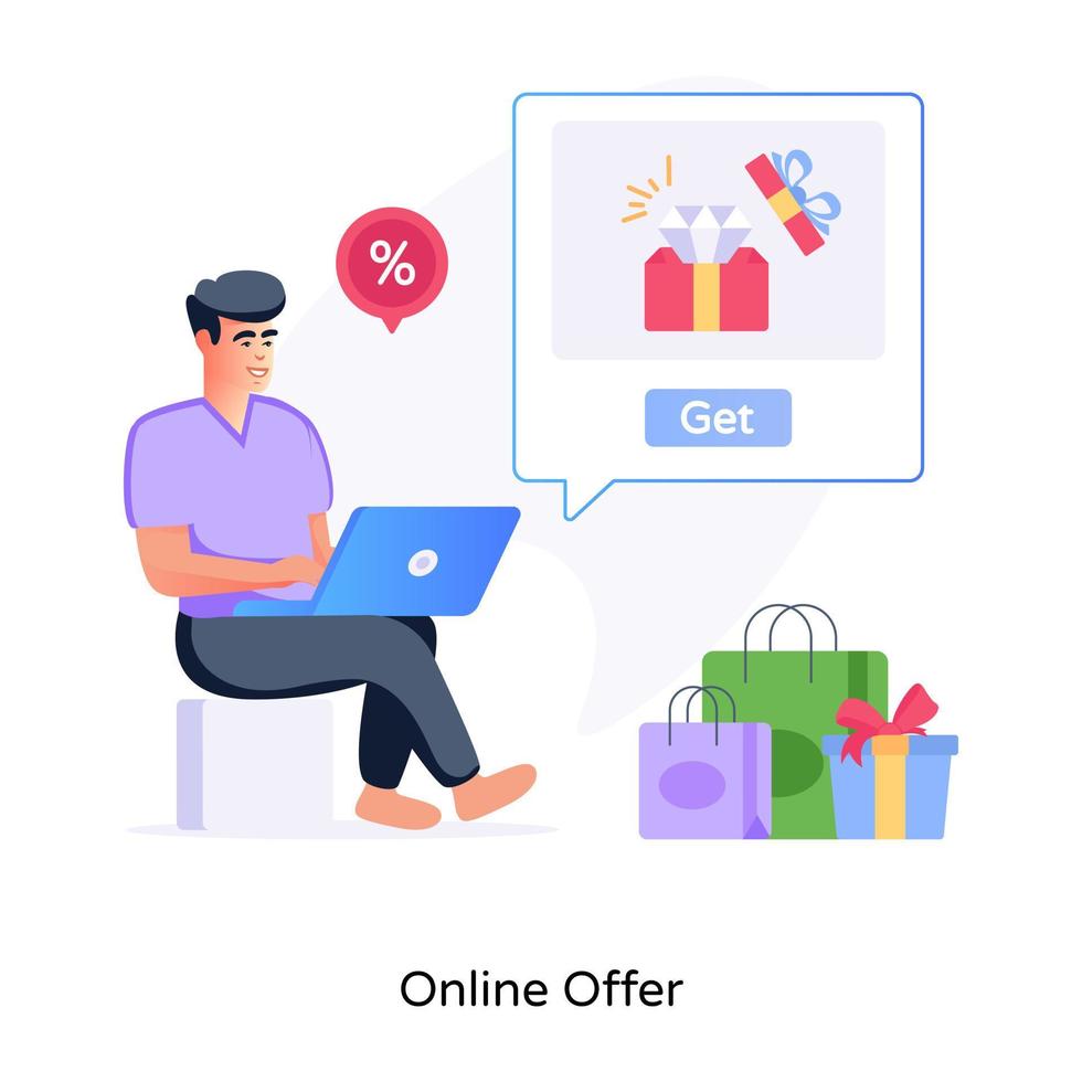 Trendy flat illustration of online offer vector