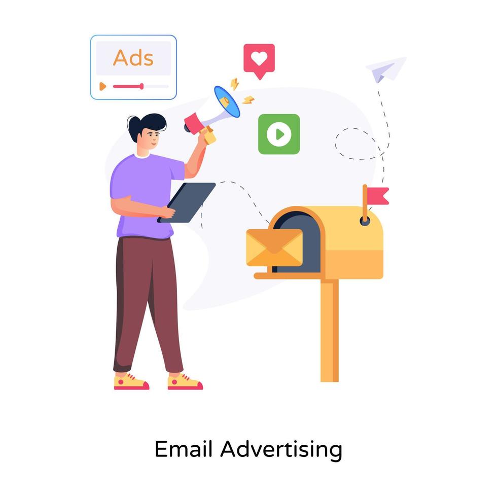 Premium flat illustration of email advertising vector