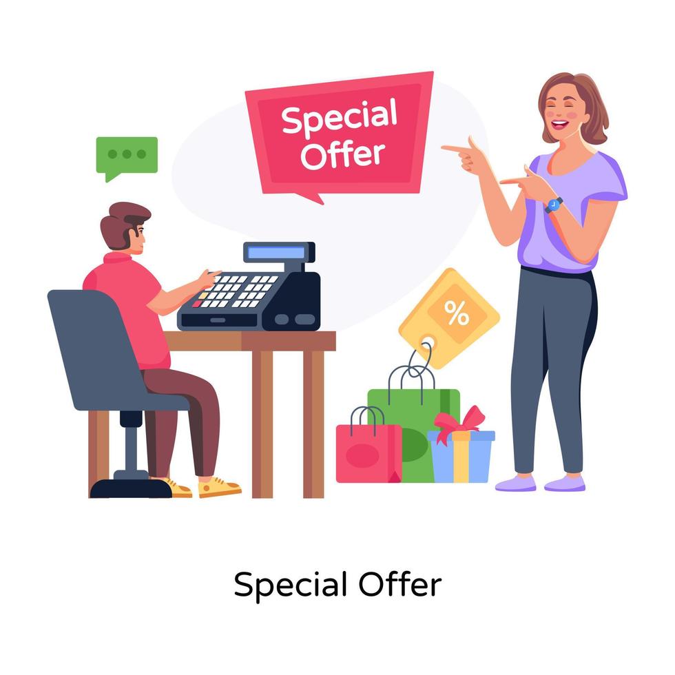 An engaging flat illustration of special offer vector