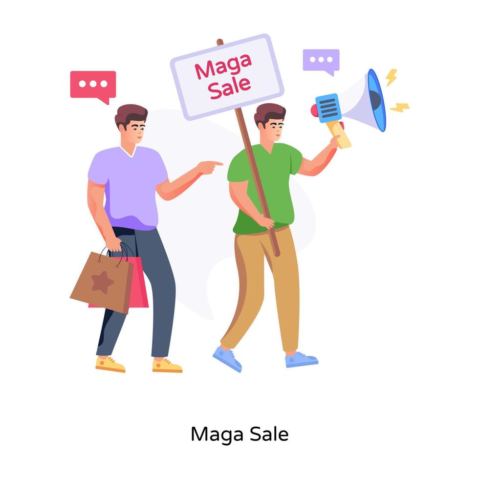 Premium flat illustration of mega sale vector