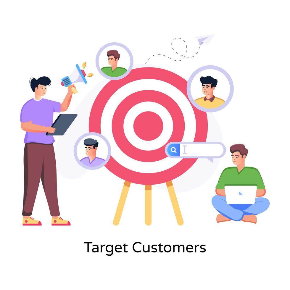 A scalable flat illustration of target customers vector