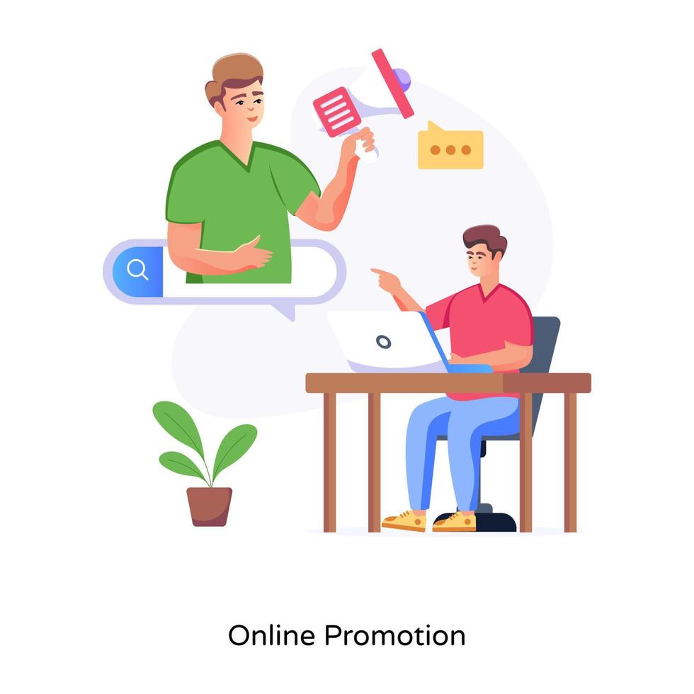 Check out modern flat illustration of online promotion vector