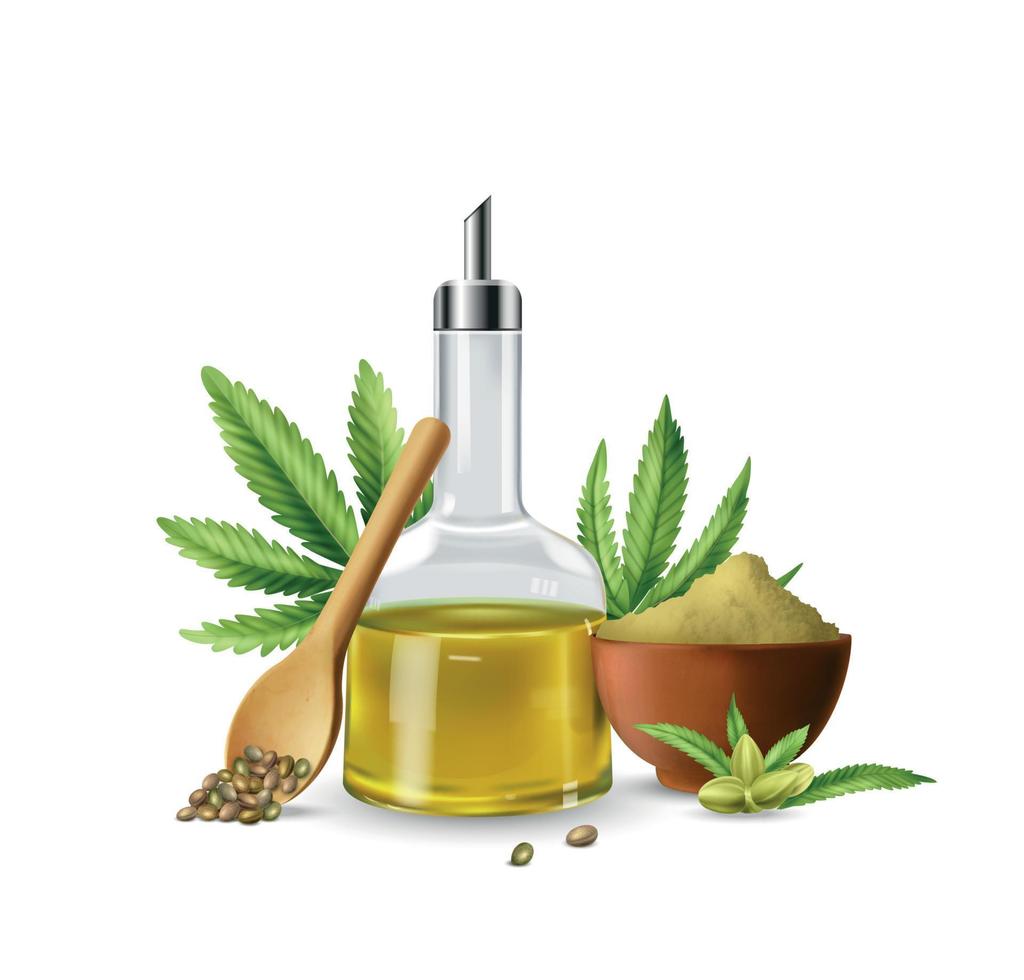 Realistic Cannabis Colored Composition vector