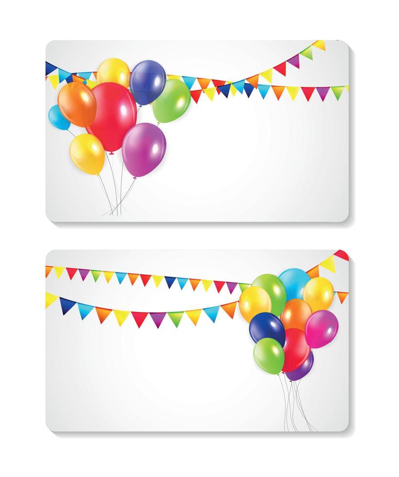 Fondo de banner de tarjeta de globos de colores, ilustración vectorial vector