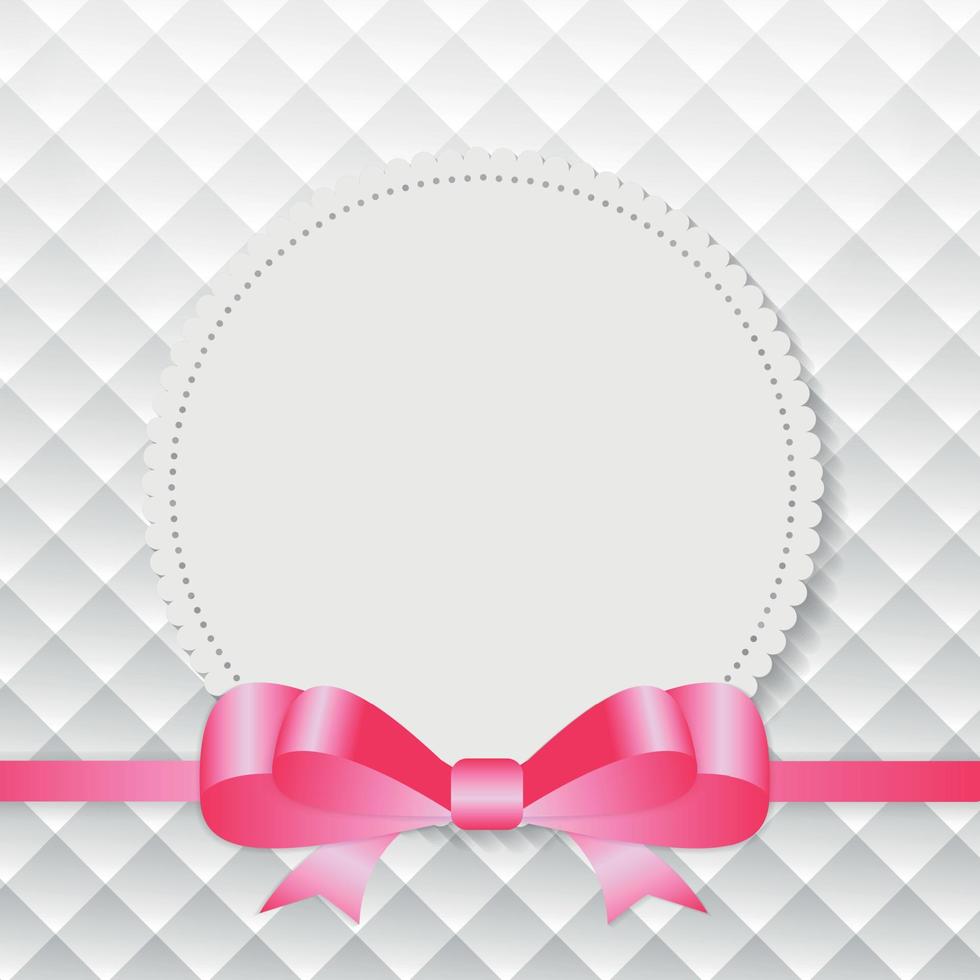 Vintage Frame with Bow  Background. Vector Illustration