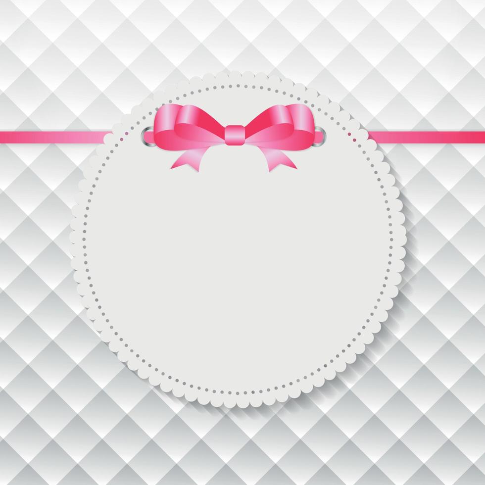 Vintage Frame with Bow  Background. Vector Illustration