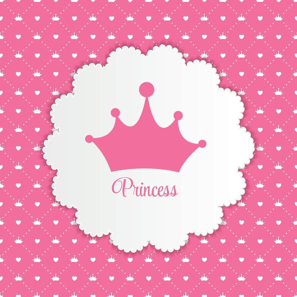 Princess  Background with Crown Vector Illustration