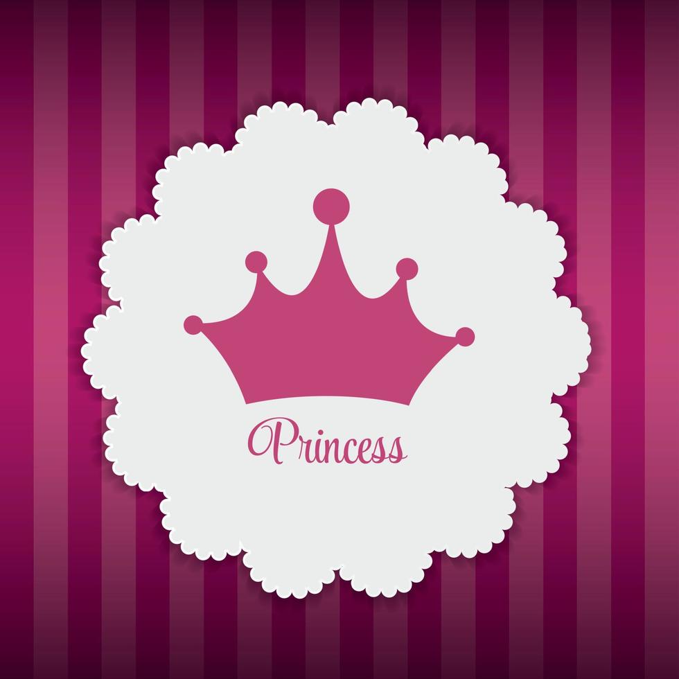 Princess  Background with Crown Vector Illustration