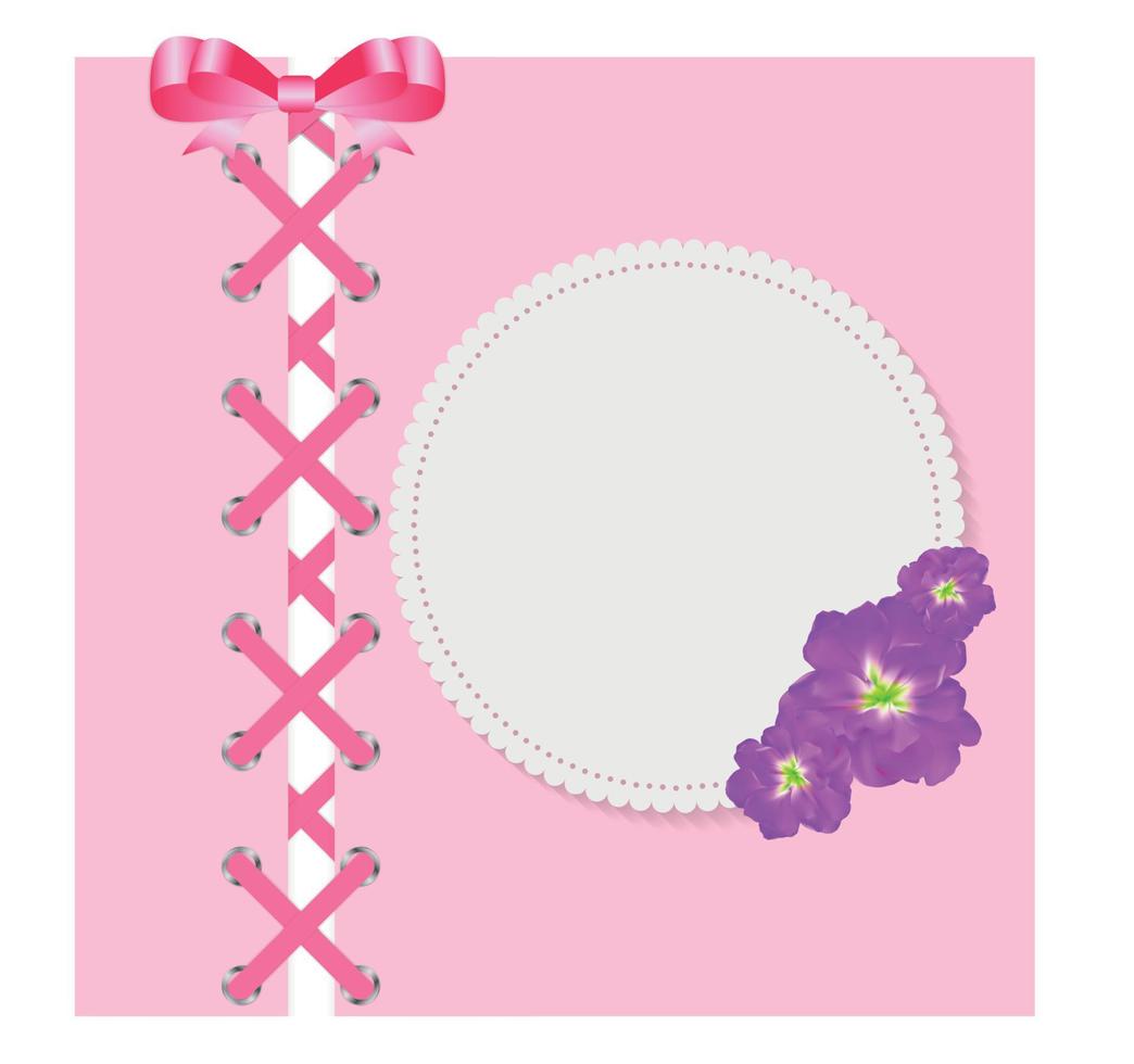 Vintage Frame with Bow  Background. Vector Illustration.