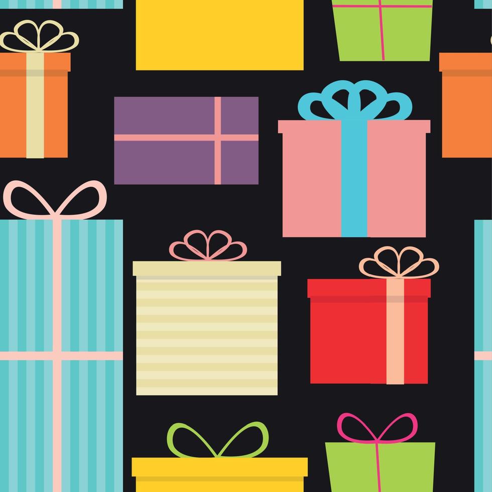 Different Gift Box Seamless Pattern Background Vector Illustration