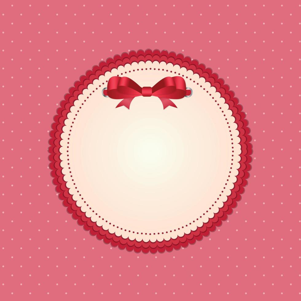 Vintage Frame with Bow  Background. Vector Illustration