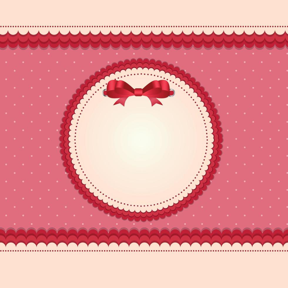 Vintage Card with Bow Vector Illustration