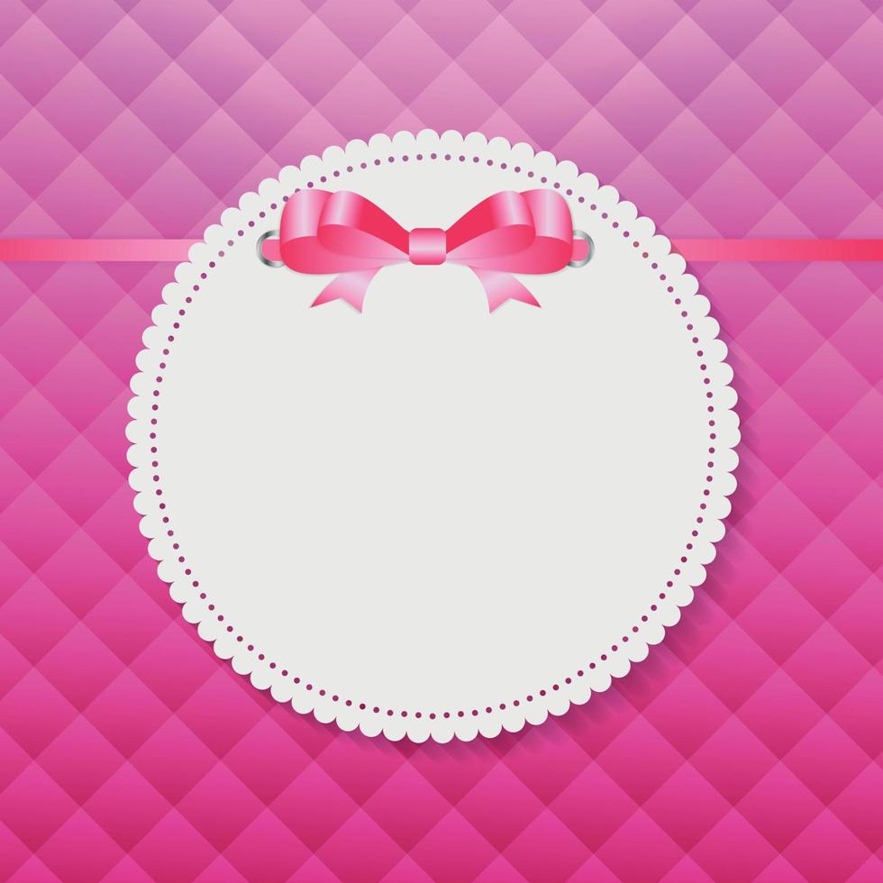 Vintage Frame with Bow  Background. Vector Illustration