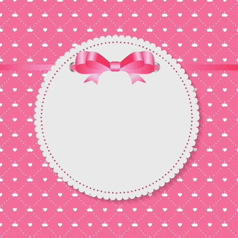 Vintage Frame with Bow  Background. Vector Illustration