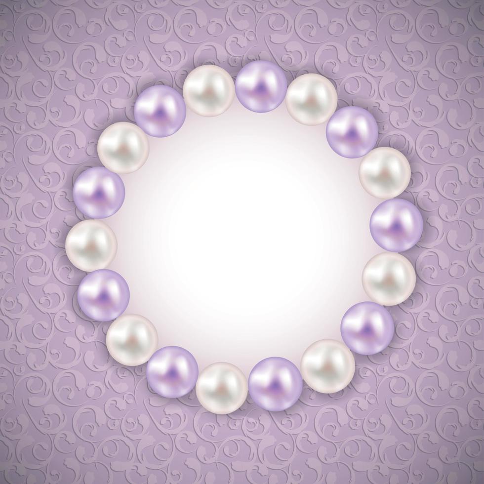 Vintage Pearl Frame Background. Vector Illustration