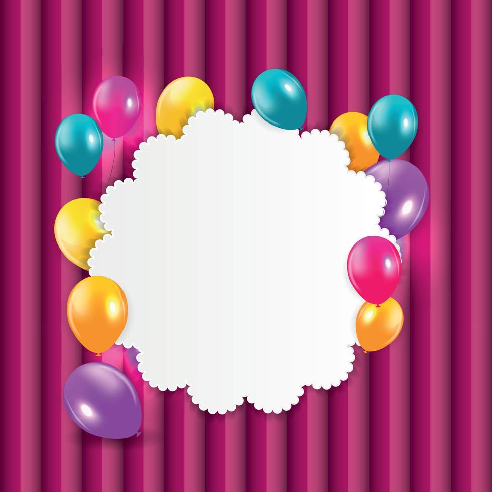 Colored Balloons Background, Vector Illustration.