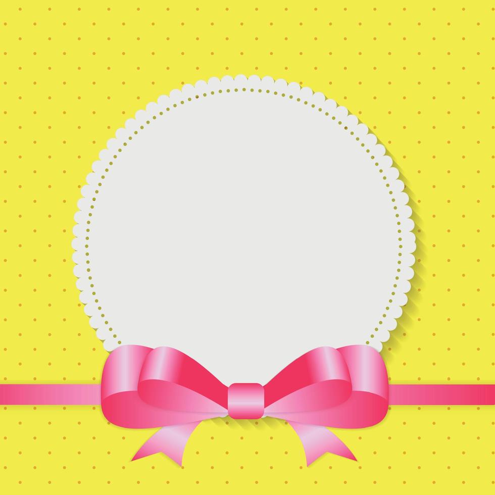 Vintage Frame with Bow  Background. Vector Illustration.