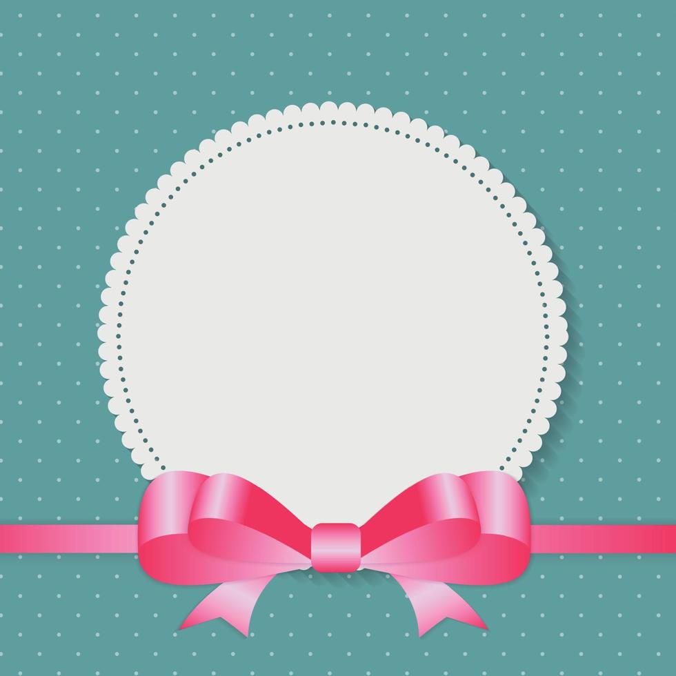 Vintage Frame with Bow  Background. Vector Illustration