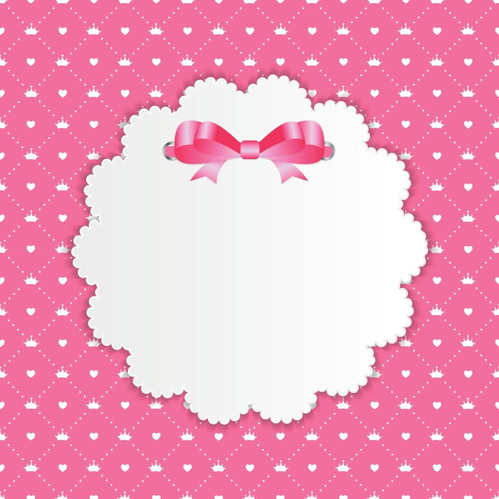 Vintage Frame with Bow  Background. Vector Illustration