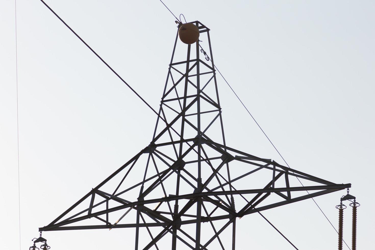 Electric towers in nature photo