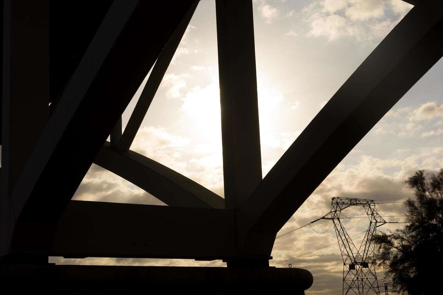 Modern bridge to cross the river photo