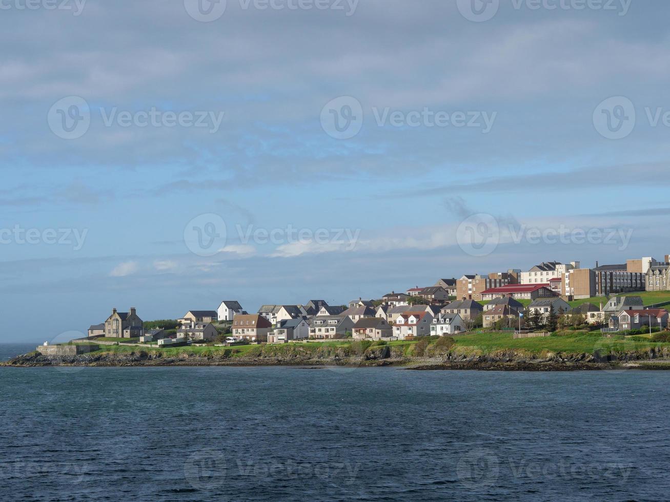 The shetland islands with the city of Lerwick in Scotland photo