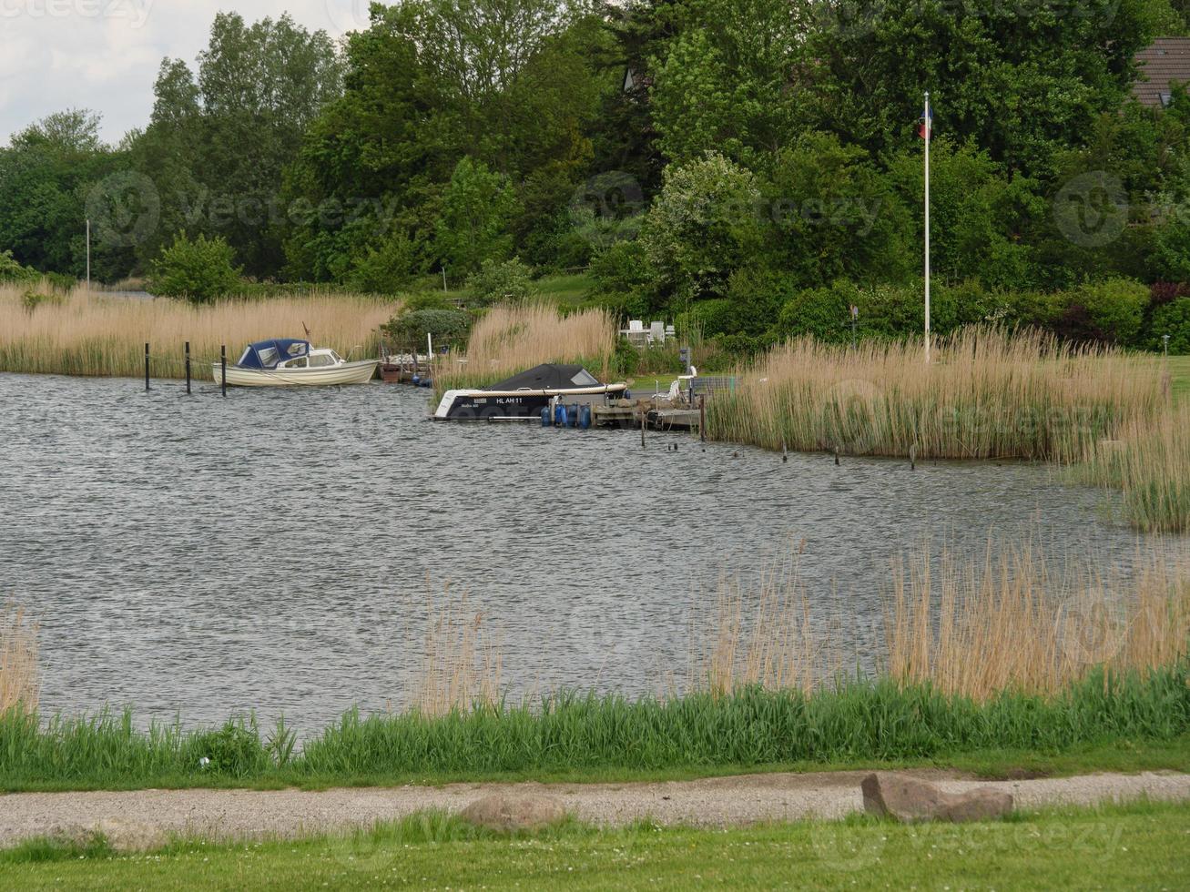 the city of kappeln at the river schlei photo