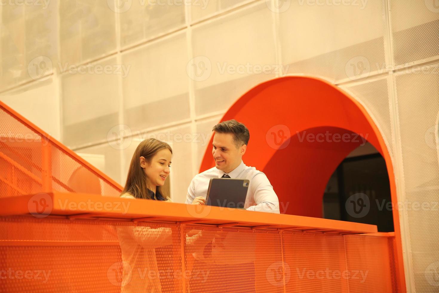 business coworkers, Business colleagues discussing working data and working together in office. Entrepreneurs co-working photo