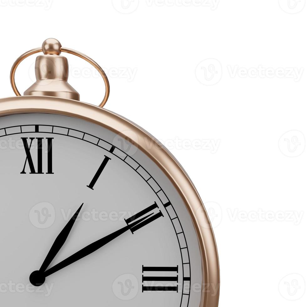 3D rendering copper classic clock on white background photo