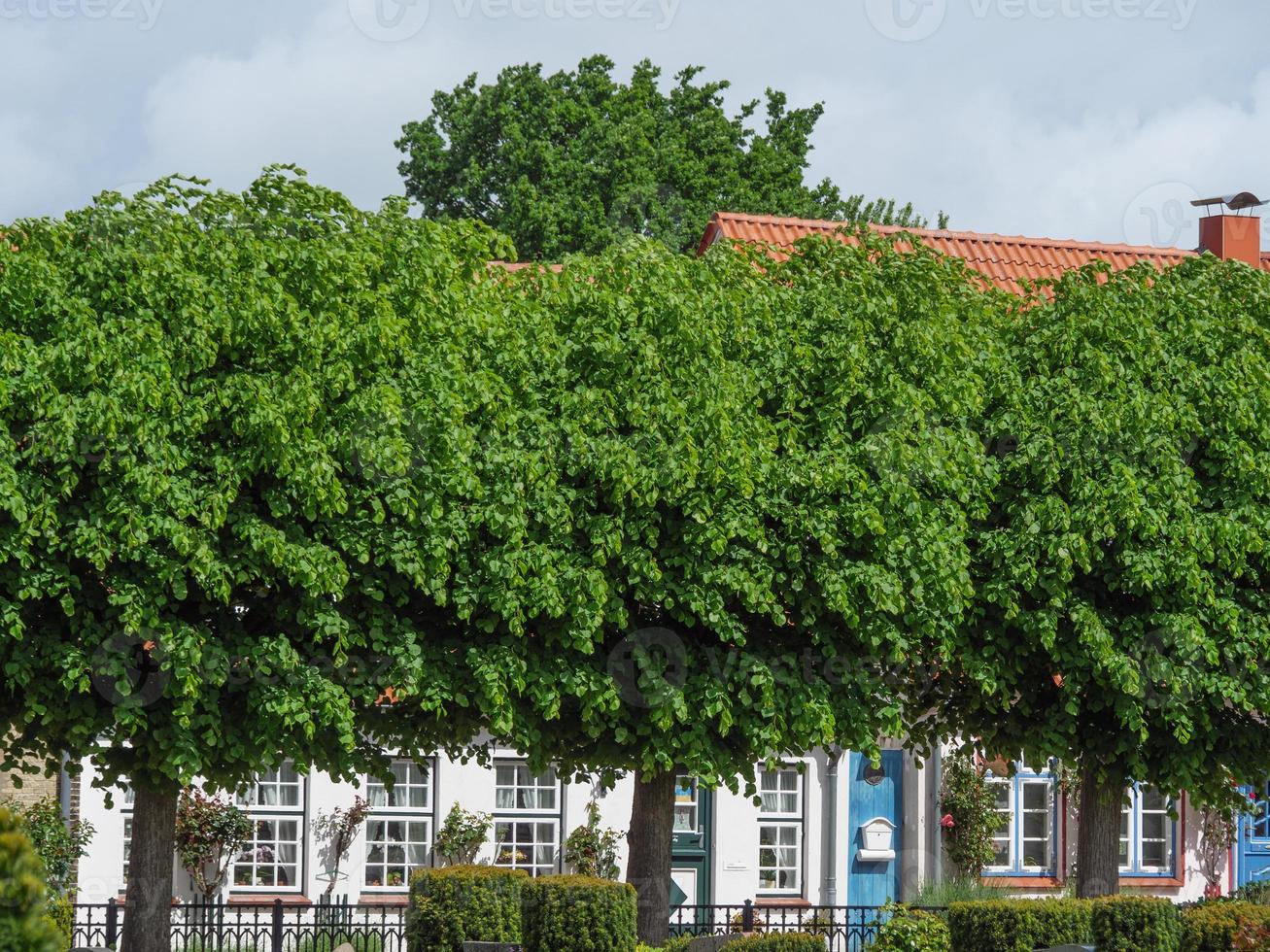 el pequeño pueblo de holm en el río schleie foto