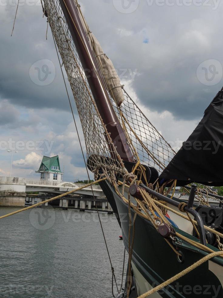 the city of kappeln at the river schlei photo